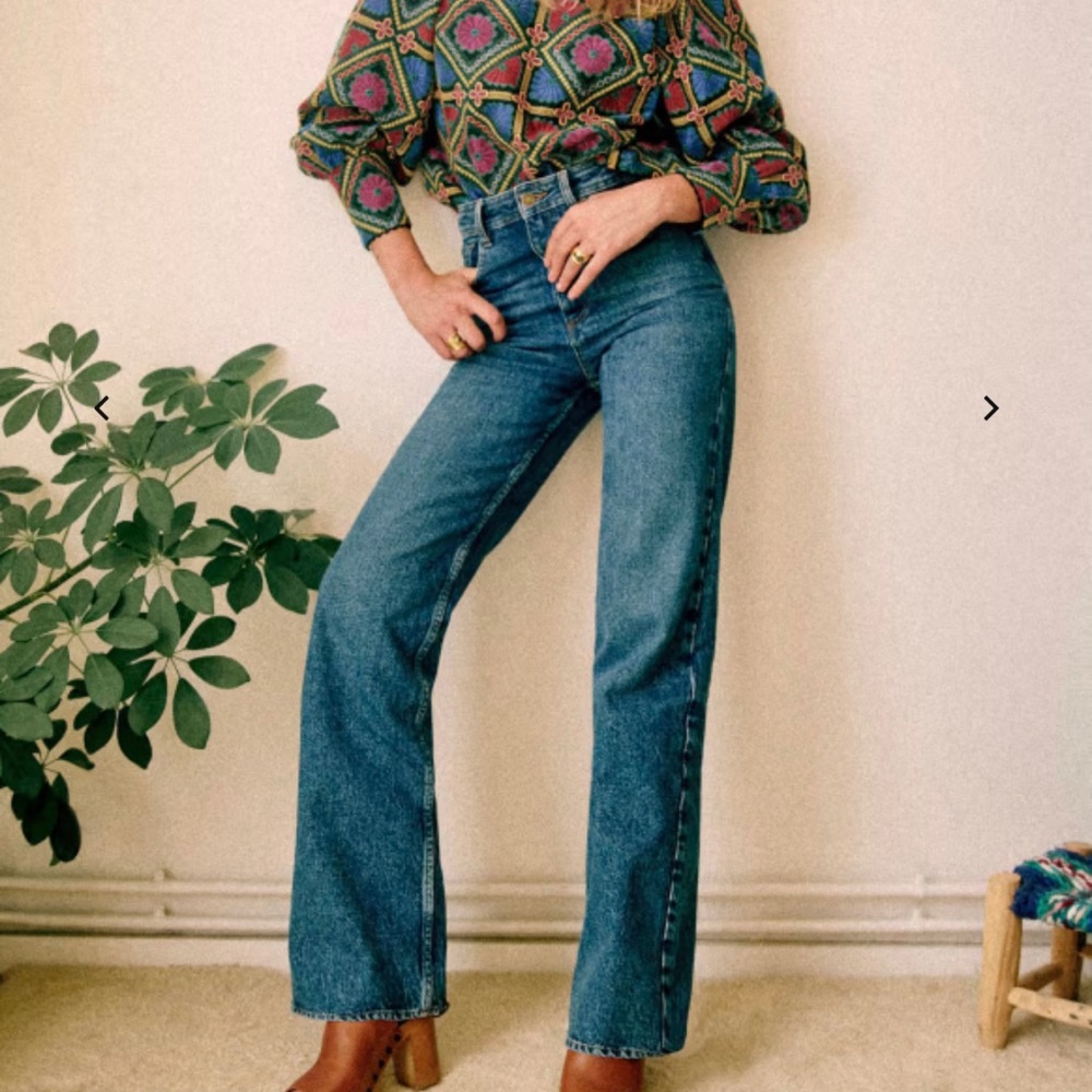 Sézane Enzo denim trousers womens size us 12 fr 44 jeans